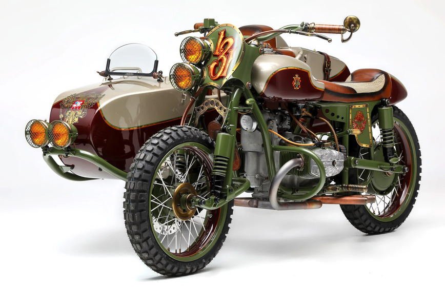 Американцы превратили мотоцикл Урал с коляской в очень крутой кастом марки и модели,мотоцикл,тюнинг