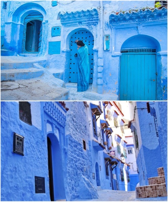 Местные жители считают, что синий цвет – это символ гостеприимства и мира (Chefchaouen, Марокко). | Фото: factinteres.ru.