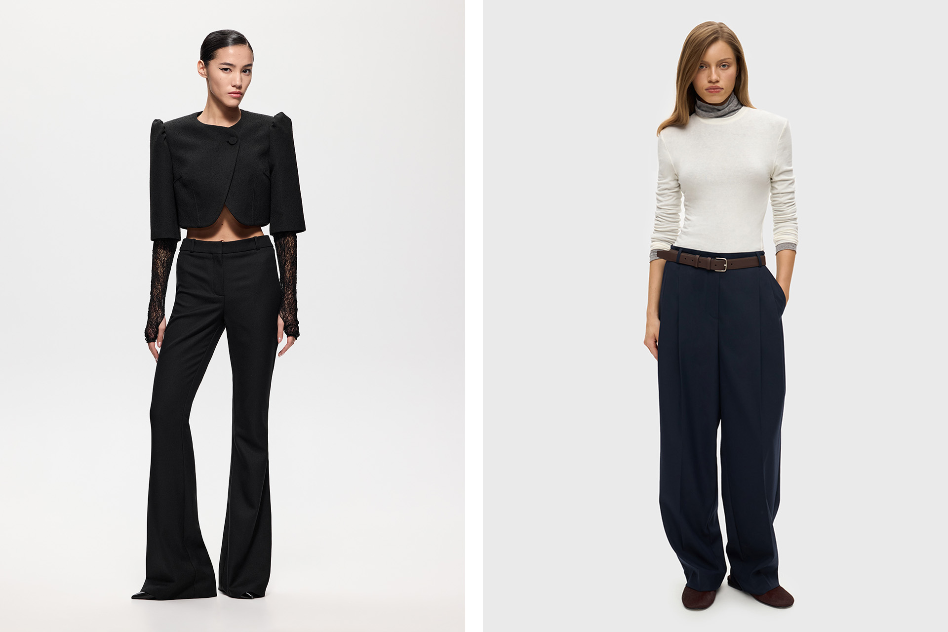 Чёрные брюки Vesper / брюки широкие