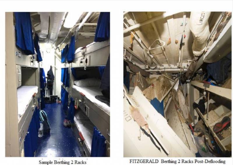 Последствия cтолкновения USS Fitzgerald с контейнеровозом ASX Crystal Последствия cтолкновения USS Fitzgerald с контейнеровозом ASX Crystal вмф