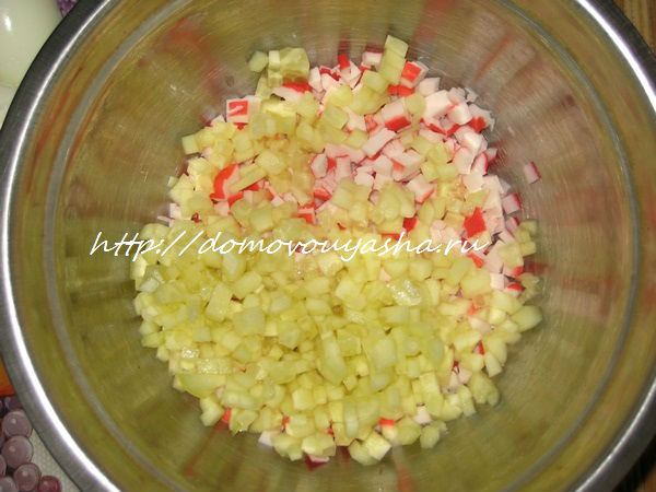салат крабовый с огурцом пошаговый рецепт с фото