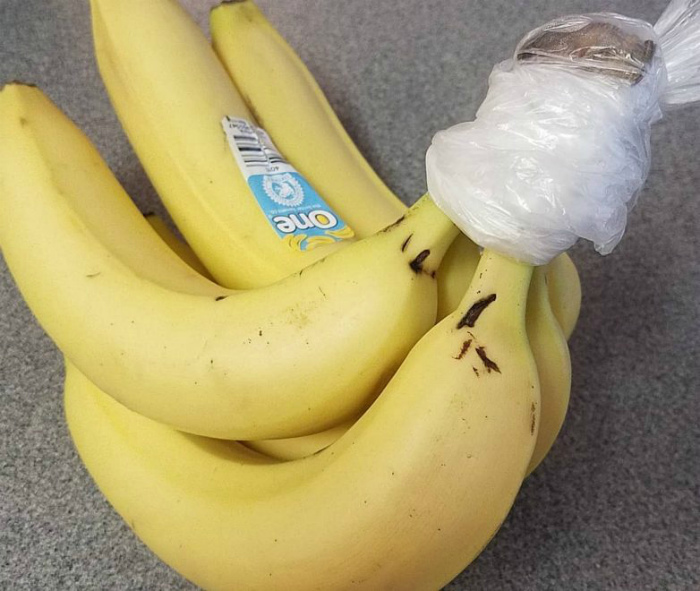 Хранение бананов. | Фото: Pinterest.