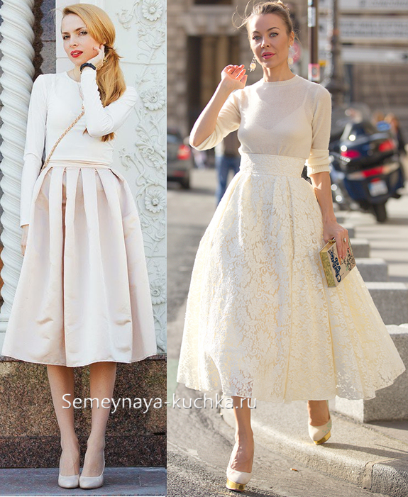 белая деловая юбка