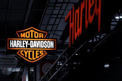 A Harley-Davidson Inc. logo is seen at the Paris auto show in Paris, France, October 4, 2018. REUTERS/Benoit Tessier 