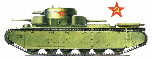 Опытный экземпляр - прототип тяжелого танка Т-35-1.