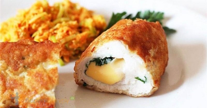 Мясные рулетики с зеленью и сыром мясные блюда