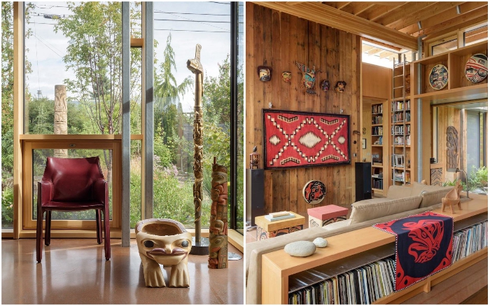 Уникальная коллекция произведений искусства коренных американских народов стала украшением и дома, и сада (City Cabin, Сиэтл).