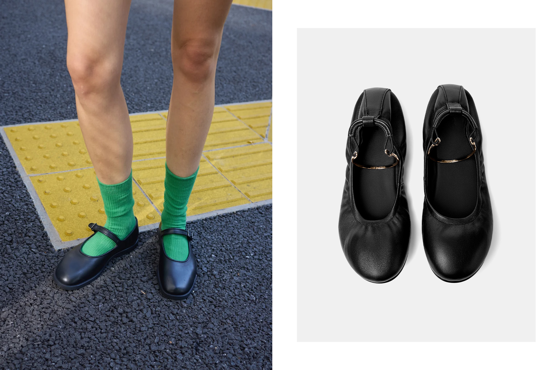 Балетки / балетки из натуральной кожи с кольцом на лодыжке