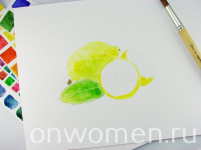 Лимон акварелью мастер-класс,рисунок