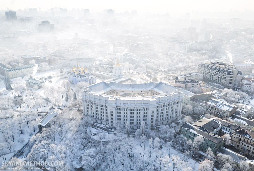 Зимний Киев с высоты