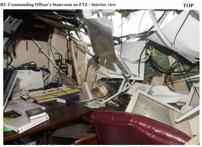 Последствия cтолкновения USS Fitzgerald с контейнеровозом ASX Crystal Последствия cтолкновения USS Fitzgerald с контейнеровозом ASX Crystal вмф