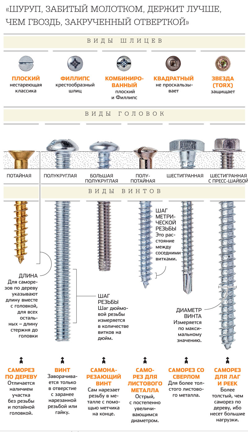 Отличие шурупа от самореза по дереву