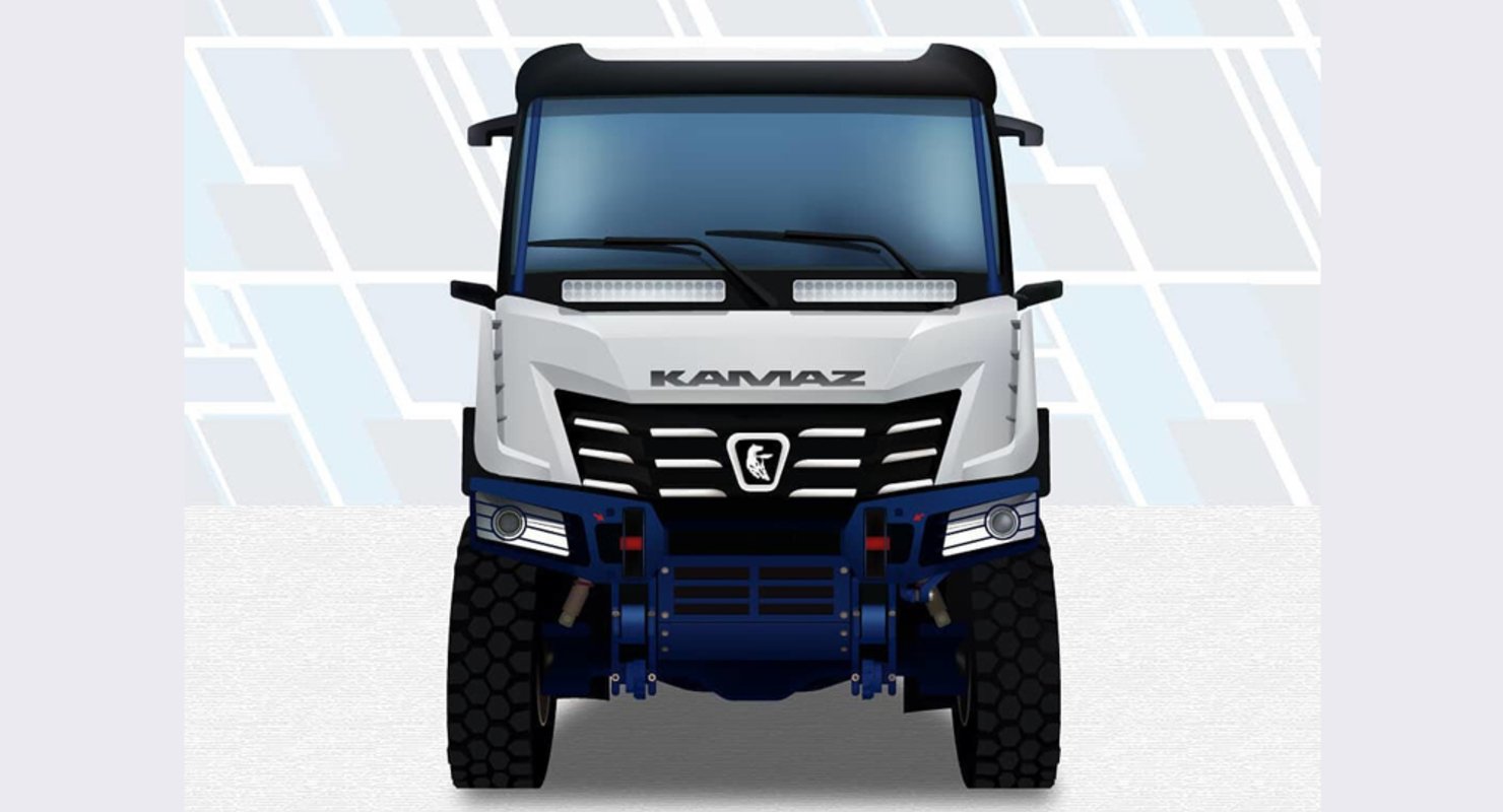 В Сети опубликовали изображения, демонстрирующие возможный внешний вид нового ралли-болида КАМАЗа