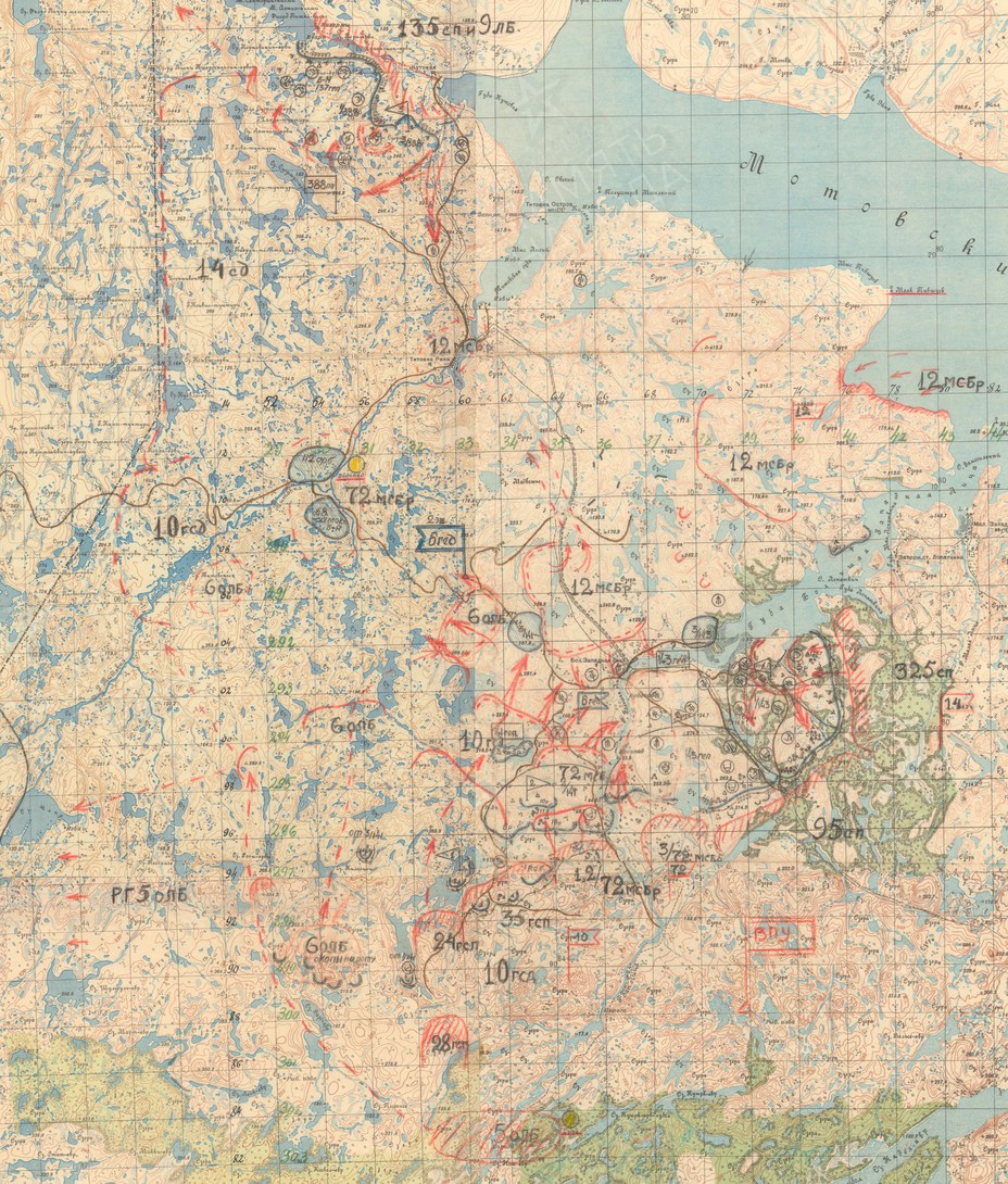 ​Общая карта наступления, подготовленная полковником Скоробогаткиным - Несостоявшееся освобождение Заполярья | Warspot.ru
