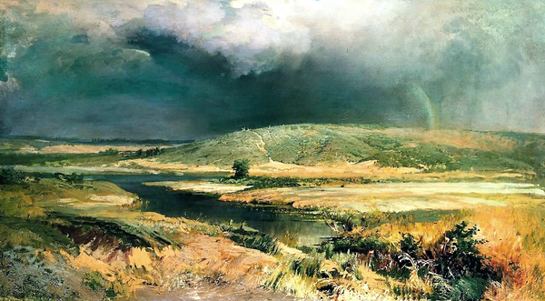  "Волжские лагуны", 1870, холст, масло. 70 × 127 см