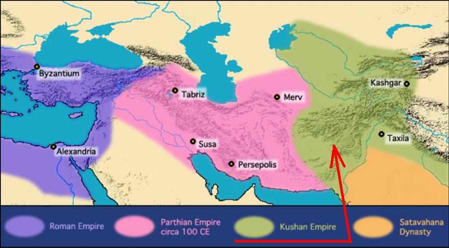 Кушанское царство карта