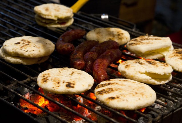 Arepas filled with butter and salty cheese