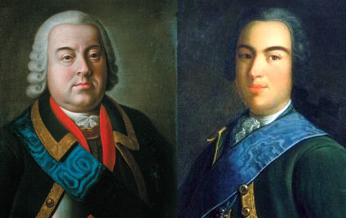 Слева - Трубецкой, справа - Долгоруков