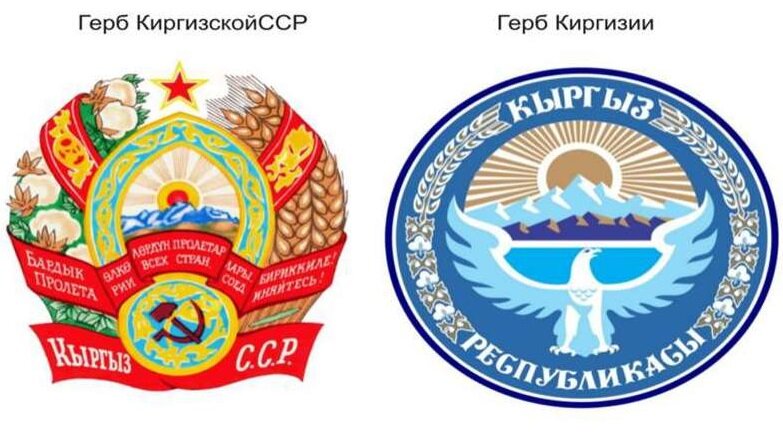 Герб Киргизской ССР и независимого Кыргызстана. Главное богатство - хлопок
