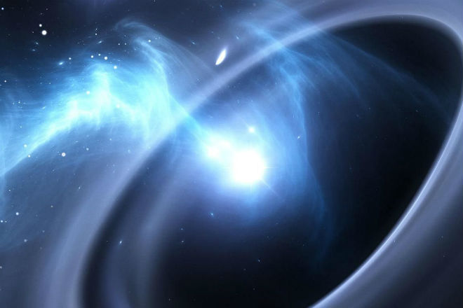 Ученые наблюдали за черной дырой и увидели, как она затягивает внутрь материю астрономия,галактика,космос,наука,Пространство,черная дыра