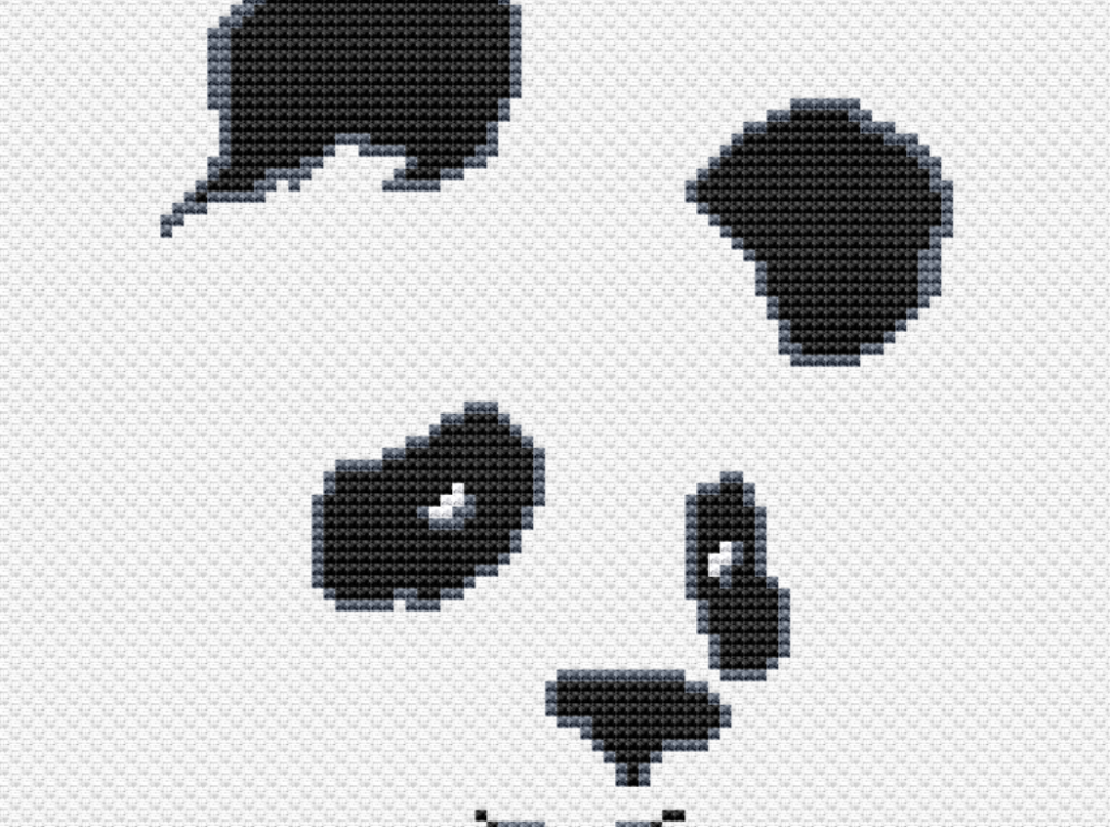 Панда. Простая схема для вышивки