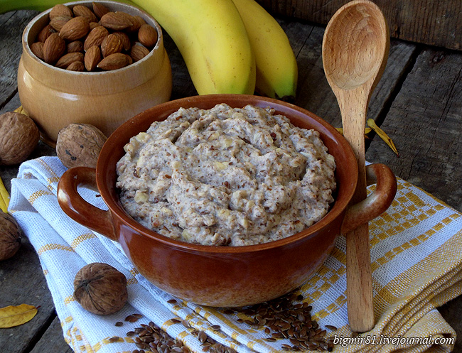 Рецепт льняной каши с ореховым молоком