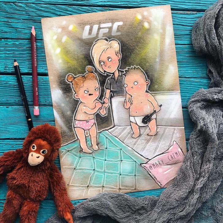 Мама 2 детей продолжает рисовать свои будни. Получается слишком жизненно Мама 2 детей продолжает рисовать свои будни. Получается слишком жизненно воспитание