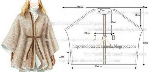 20 стильных пальто и пончо с выкройками: чтобы всегда быть в тренде… выкройка пончо