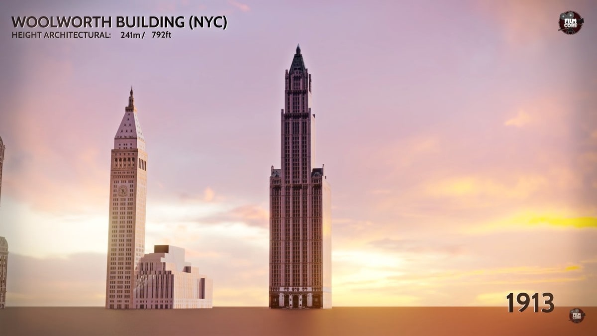 Эволюция небоскрёбов: как выглядело самое высокое здание в мире в 1901 году и какое будет высочайшим в 2022? метров, здание, здания, высотой, небоскрёб, высокое, высоким, самым, высота, высоте, башни, шпиля, Башни, самое, зданием, будет, построен, сейчас, высокого, Здание