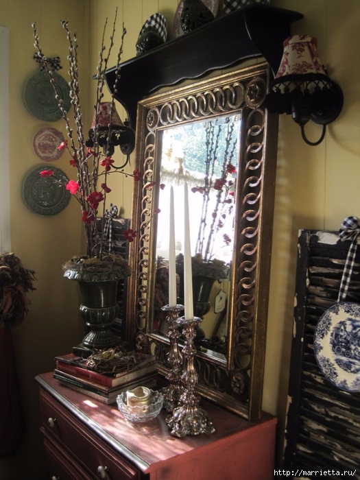 Замечательная и простенькая в исполнении идея интерьера - живые веточки с искусственными цветами Замечательная и простенькая в исполнении идея интерьера - живые веточки с искусственными цветами декор